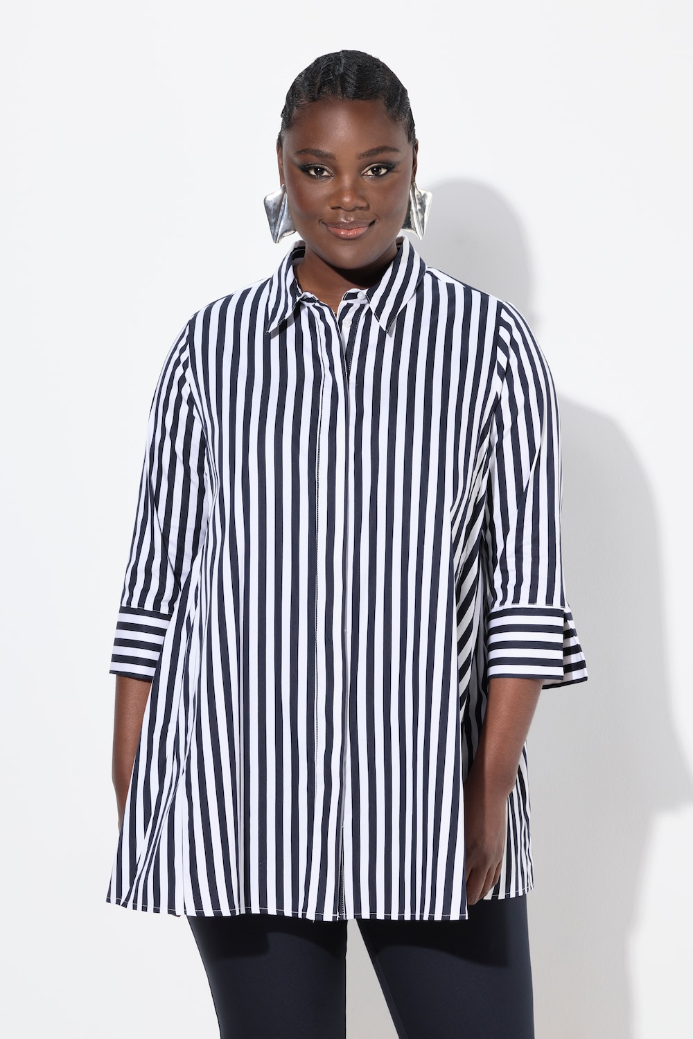 Große Größen Bluse, Damen, blau, Größe: 54/56, Baumwolle/Synthetische Fasern, Ulla Popken