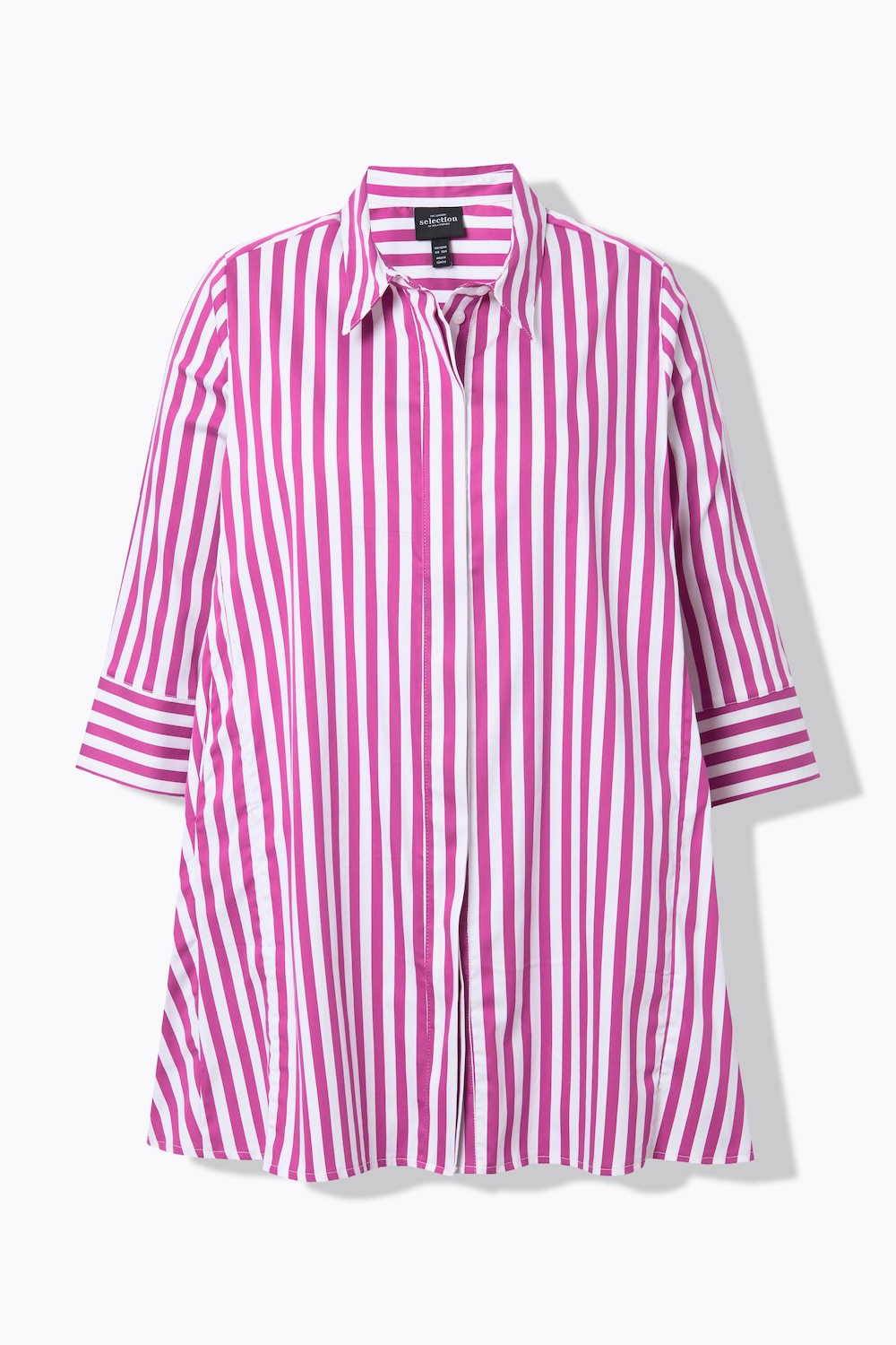 Stora storlekar Blus med ränder, Dam, rosa, storlek: 54/56, Bomull/Syntetfibrer, Ulla Popken