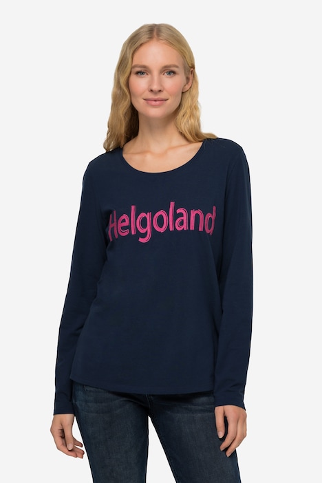 Embroidered Long Sleeve T-Shirt Crew Neck