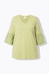 Shirt, kanten volantmouwen, V-hals, biologisch katoen