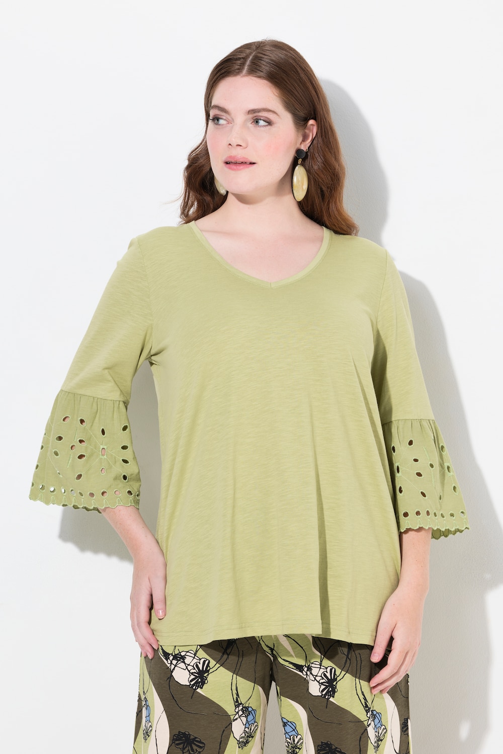 Große Größen Shirt, Damen, grün, Größe: 46/48, Baumwolle, Ulla Popken