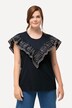 Eco Cotton Embroidery Ruffle Cap Sleeve Tee