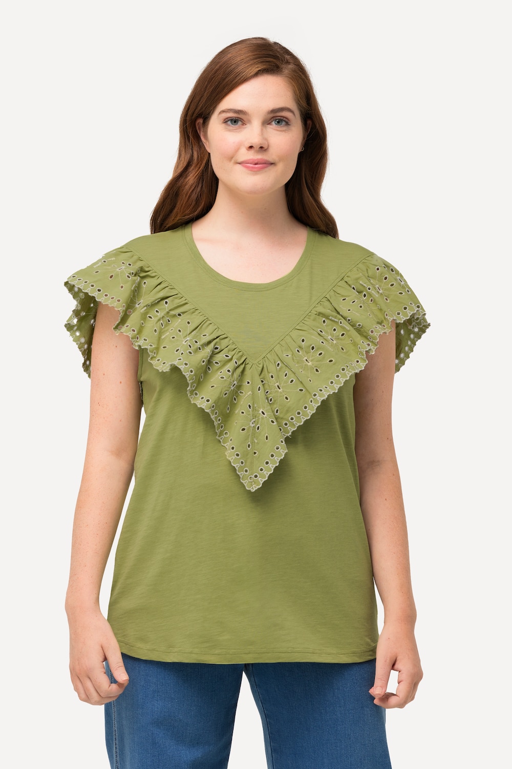 Große Größen Top, Damen, grün, Größe: 46/48, Baumwolle, Ulla Popken