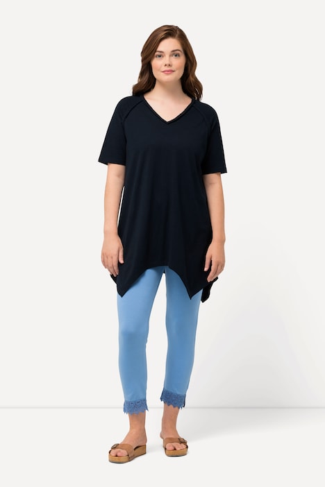 Eco Cotton Pointed Hem V-Neck Tee