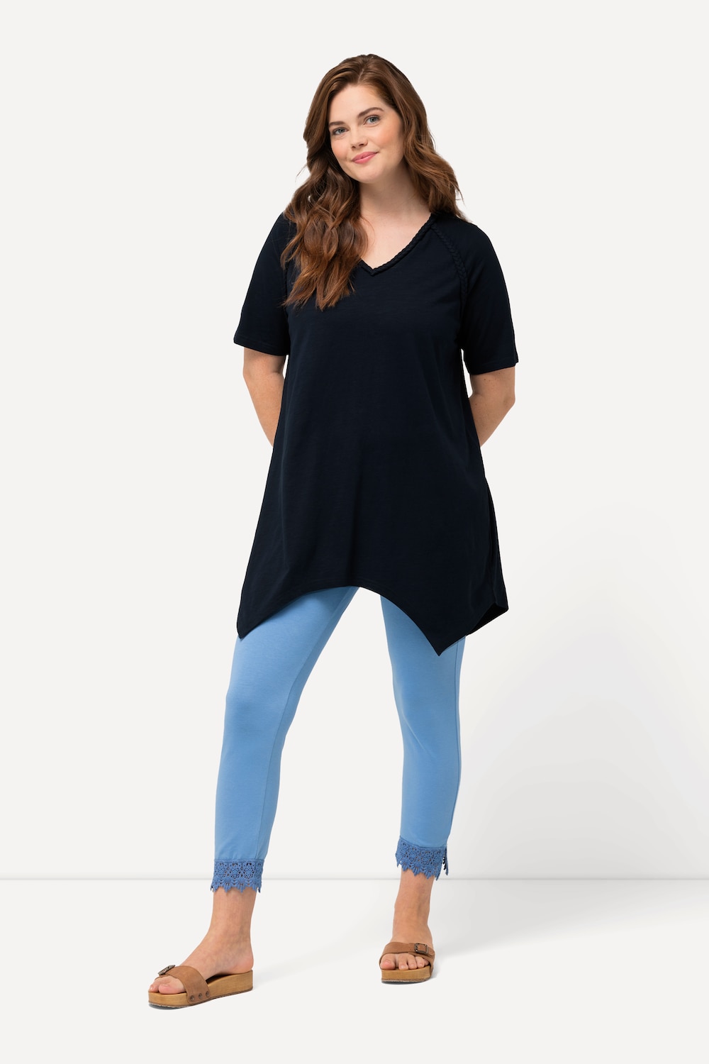 Große Größen T-Shirt, Damen, blau, Größe: 46/48, Baumwolle, Ulla Popken