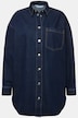Jeanshemd, oversized, Hemdkragen, Druckknöpfe, Langarm