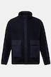 Fleecejacke, Stehkragen, Druckknöpfe, Kontrast-Taschen, Raglan-Langarm, bis 8 XL