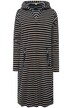 OEKO-TEX striped long-sleeve hooded fleece midi dress
