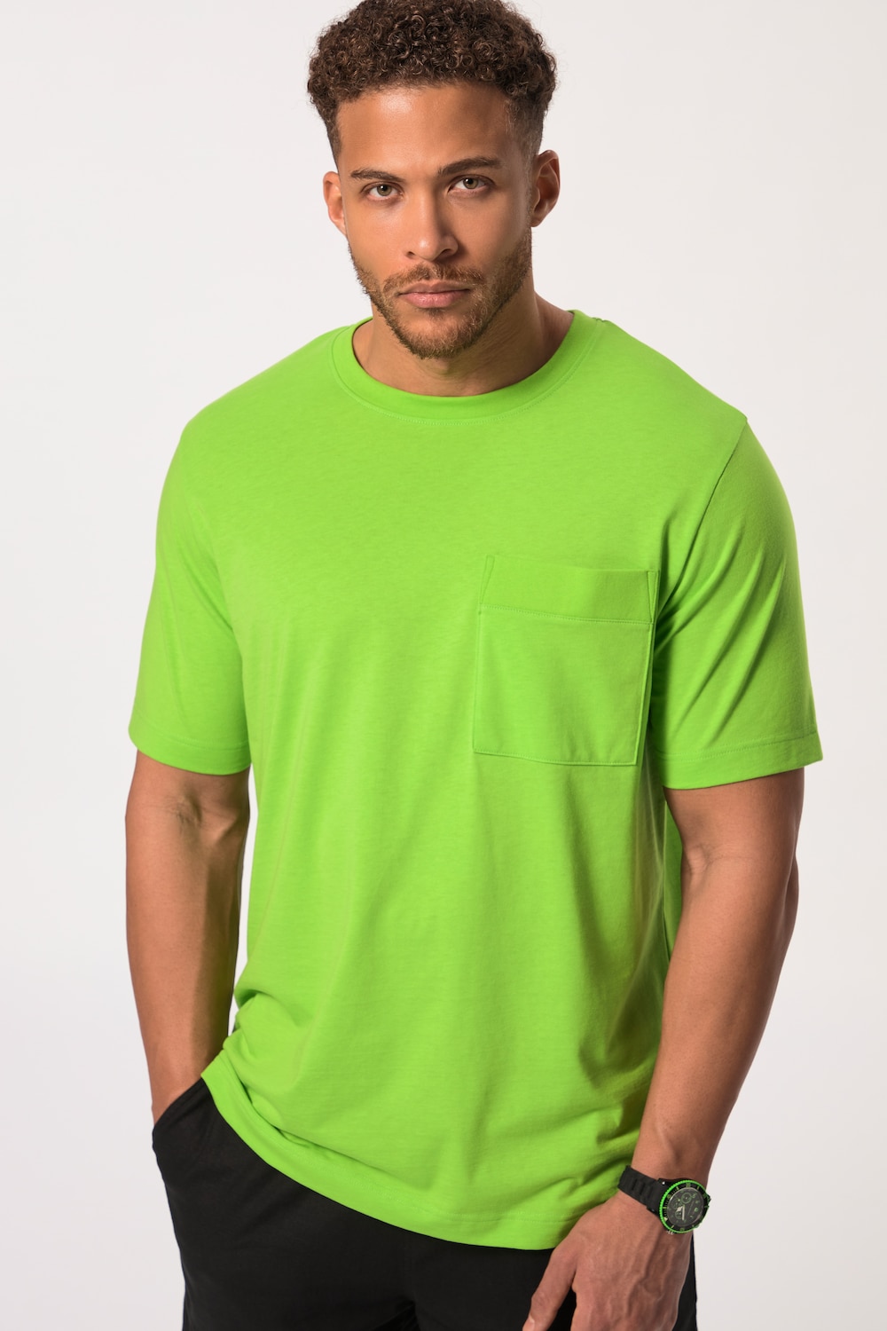 Große Größen STHUGE T-Shirt, Herren, grün, Größe: XXL, Polyester/Baumwolle, STHUGE