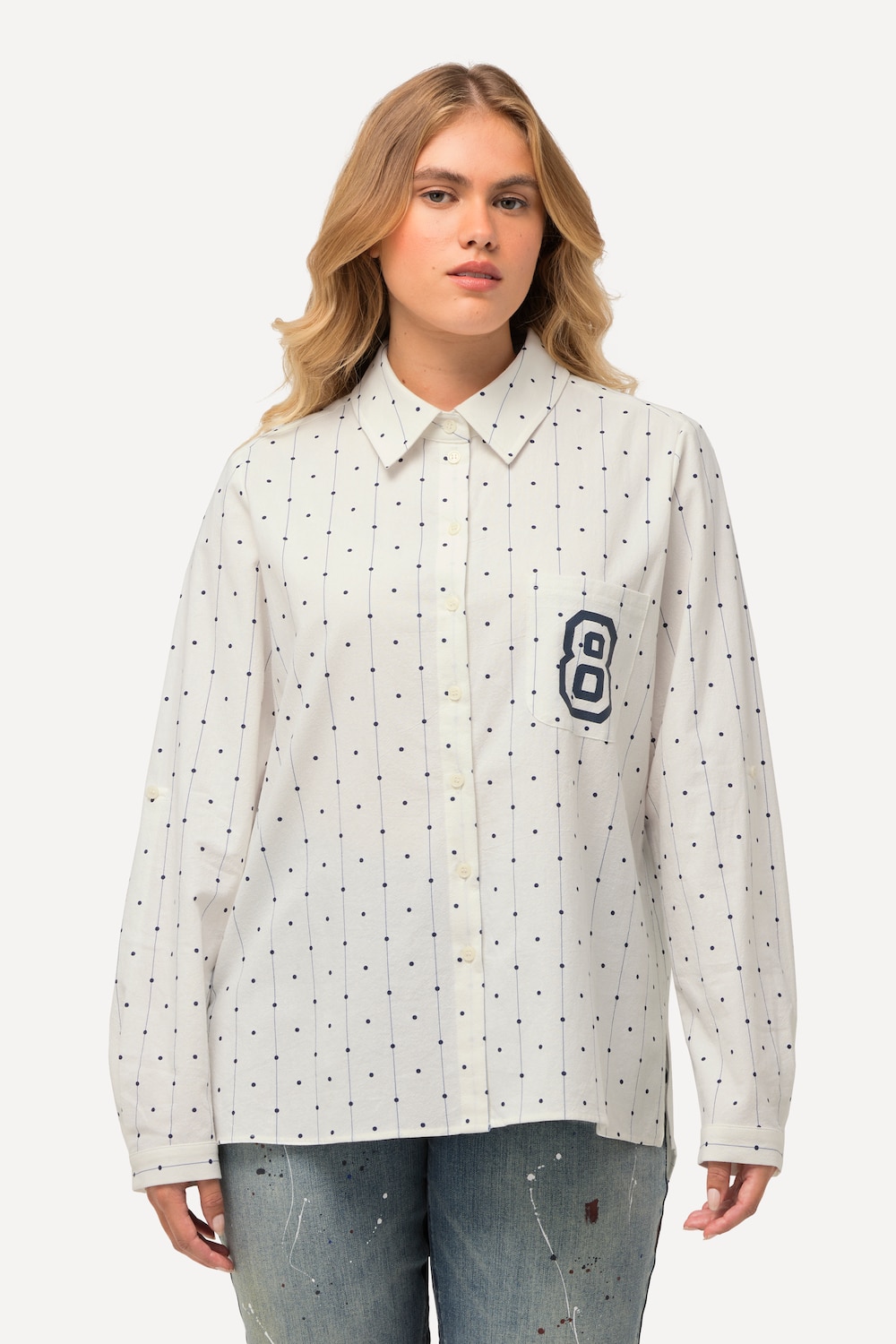 Große Größen Hemdbluse, Damen, weiß, Größe: 46/48, Baumwolle, Ulla Popken