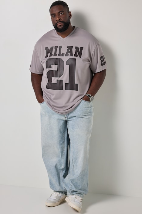T-Shirt, Halbarm, oversized, Football Print, bis 8 XL