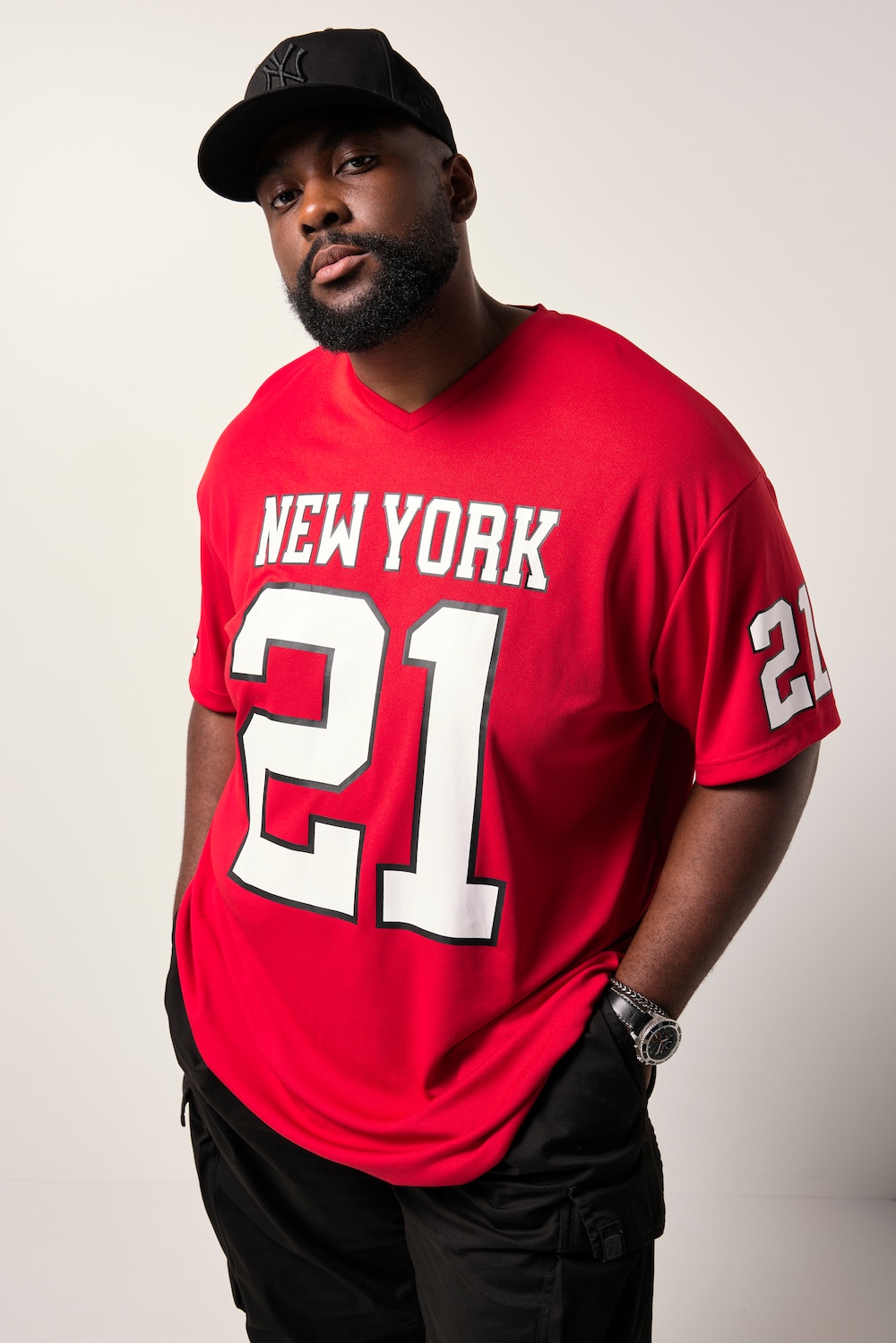STHUGE T-Shirt, Halbarm, oversized, Football Print, bis 8 XL