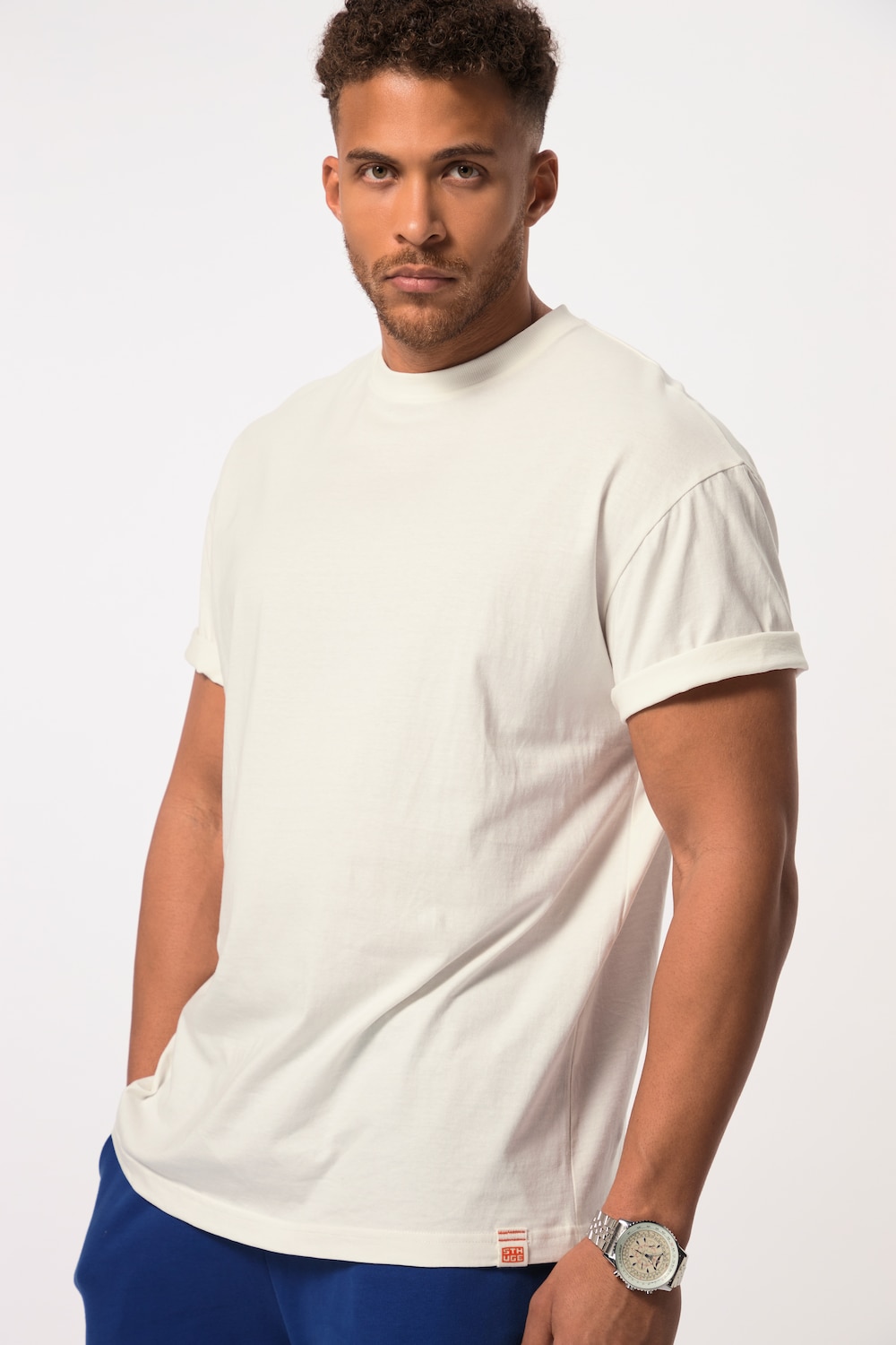 Große Größen STHUGE T-Shirt, Herren, beige, Größe: 8XL, Baumwolle, STHUGE