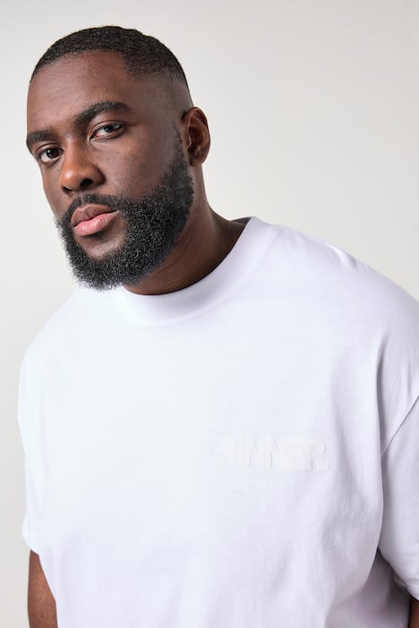 STHUGE T-Shirt, Halbarm, oversized, Flock-Print, Rundhals, bis 8 XL