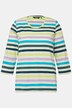 T-shirt, strepen, klassiek, ronde hals, 3/4-mouwen