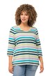 Tričko, pruhy, Classic, kulatý výstřih, 3/4 rukávy