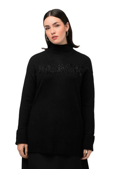 Svetr, BLACK, oversize, stojáček, dlouhé rukávy