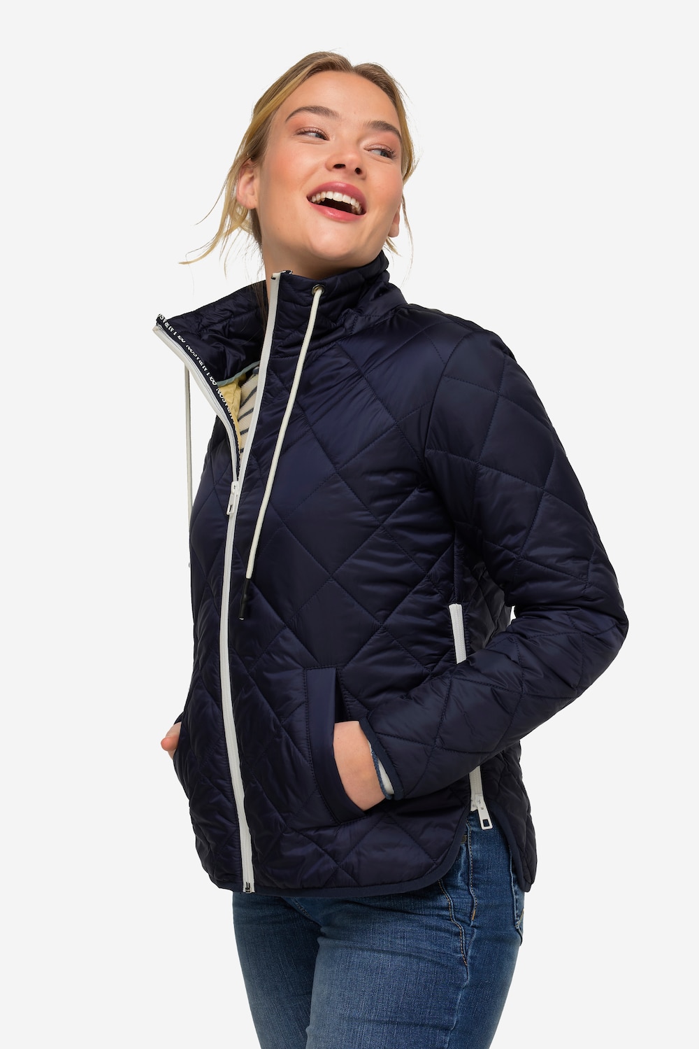 Große Größen Steppjacke, Damen, blau, Größe: M, Synthetische Fasern, LAURASON