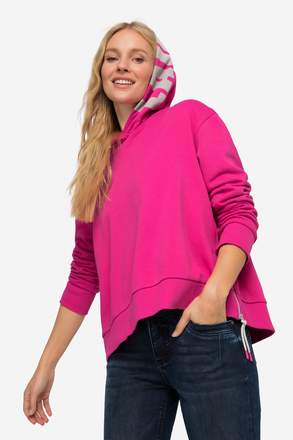 Große Größen Hoodie, Damen, rosa, Größe: XL, Baumwolle/Polyester, LAURASON