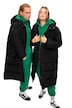 Prošívaný kabát, oversize, kapuce, dlouhé rukávy, barevná podšívka, unisex