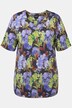 Slinky shirt, bloemen, klassiek, V-hals, korte mouwen
