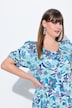 Vestido maxi de jersey, flores, cuello redondo, media manga