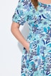 Vestido maxi de jersey, flores, cuello redondo, media manga
