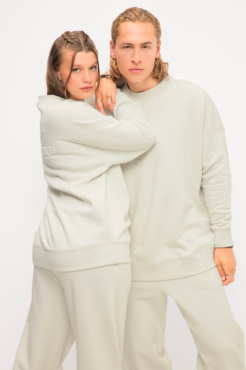 Grote Maten Sweatshirt, Dames, beige, Maat: XL, Katoen/Polyester, Studio Untold