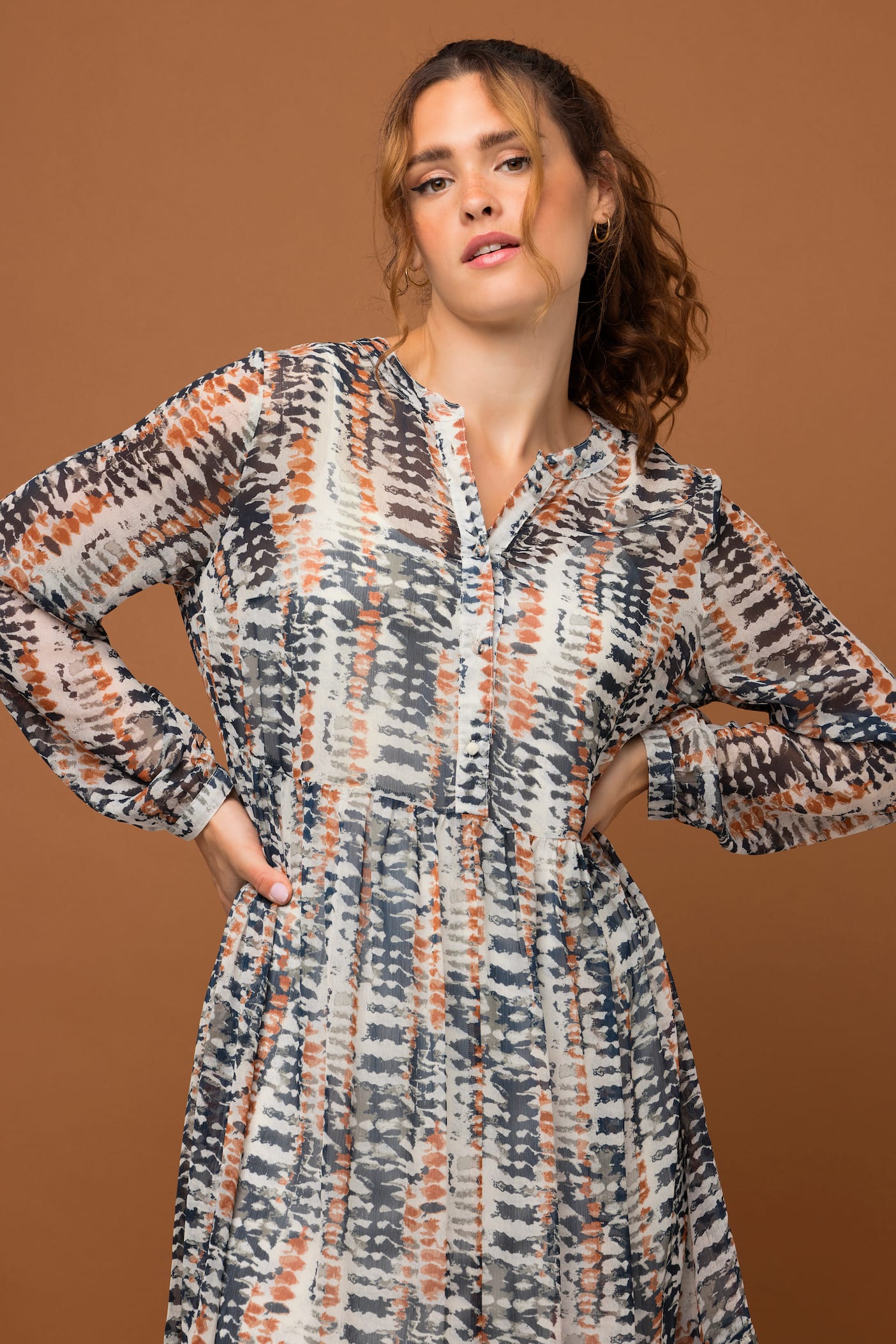 Studio Untold Abito Donna Plus Size Con Bottone – Rosa Cipria - 2