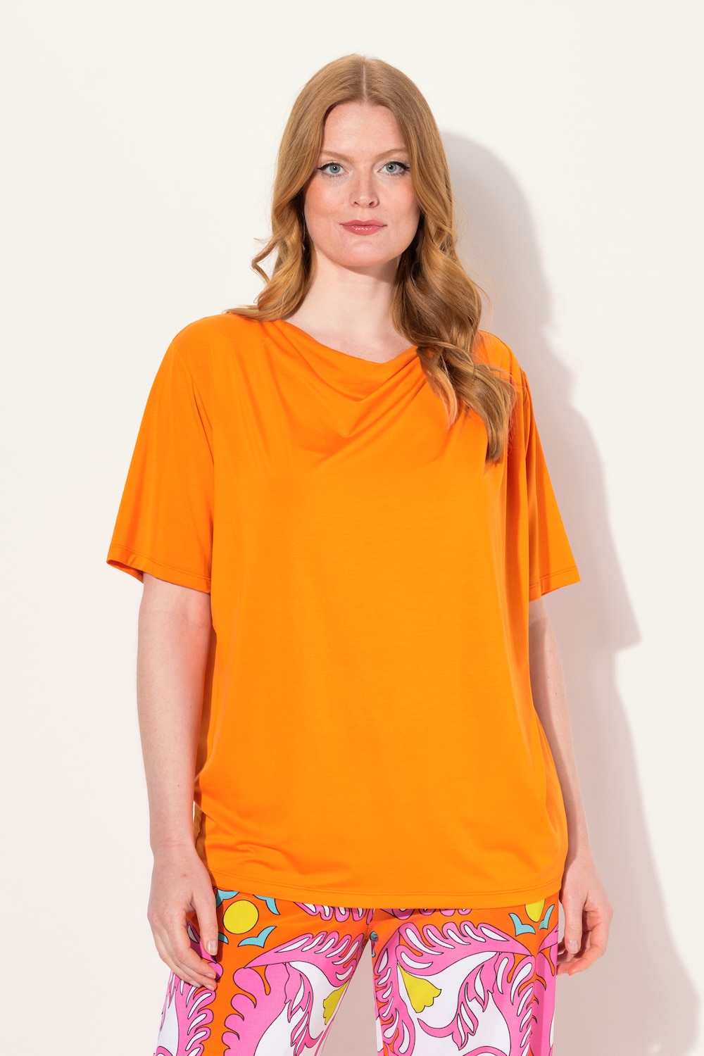 Große Größen T-Shirt, Damen, orange, Größe: 46/48, Synthetische Fasern, Ulla Popken