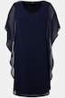 Chiffonkleid, doppellagig, V-Ausschnitt, 3/4-Arm