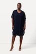 Chiffonkleid, doppellagig, V-Ausschnitt, 3/4-Arm