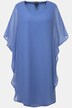 Chiffon jurk, dubbellaags, V-hals, 3/4-mouwen