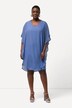 Chiffon jurk, dubbellaags, V-hals, 3/4-mouwen