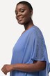 Chiffon jurk, dubbellaags, V-hals, 3/4-mouwen