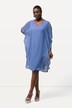 Chiffon jurk, dubbellaags, V-hals, 3/4-mouwen