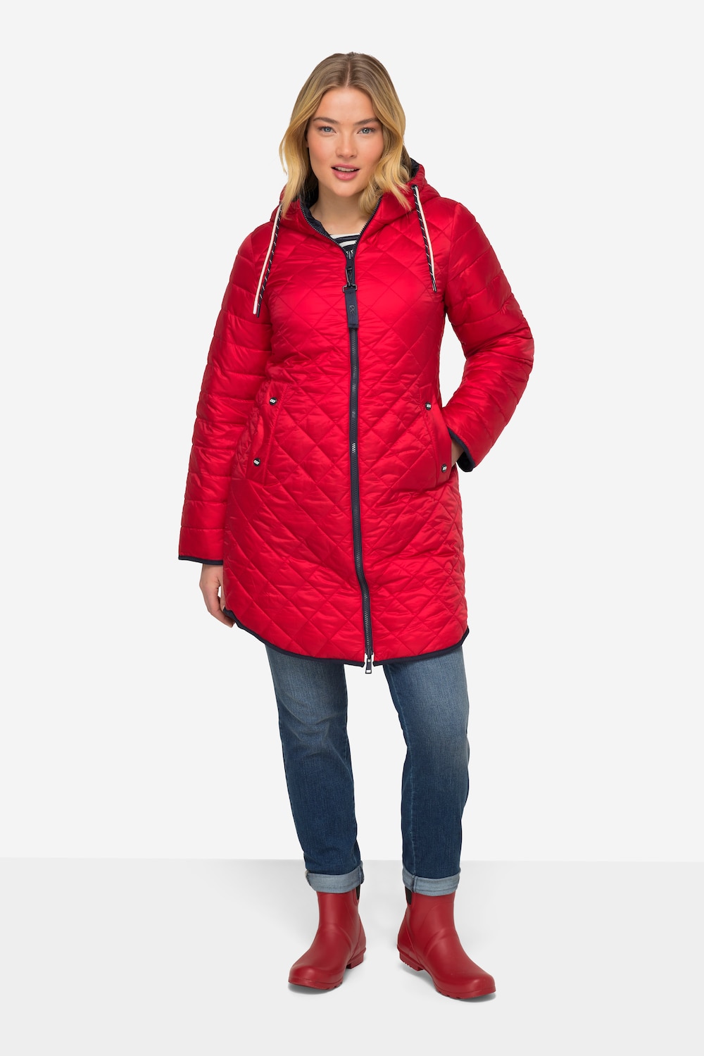 Große Größen Wende-Steppjacke, Damen, rot, Größe: M, Synthetische Fasern, LAURASON