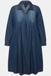 Denim Look Long Sleeve Shirt Dress
