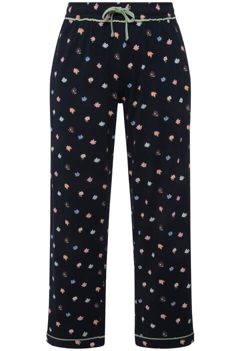 Pyžamové kalhoty, květovaný vzor, biobavlna