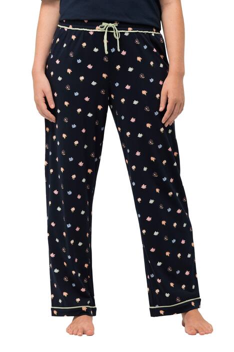Pyžamové kalhoty, květovaný vzor, biobavlna