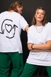 T-Shirt, oversized, HEART Rückenprint, Rundhals, Halbarm, Unisex