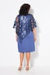 Kleid, Überwurf, Pailletten, V-Ausschnitt, 3/4-Arm
