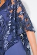 Kleid, Überwurf, Pailletten, V-Ausschnitt, 3/4-Arm