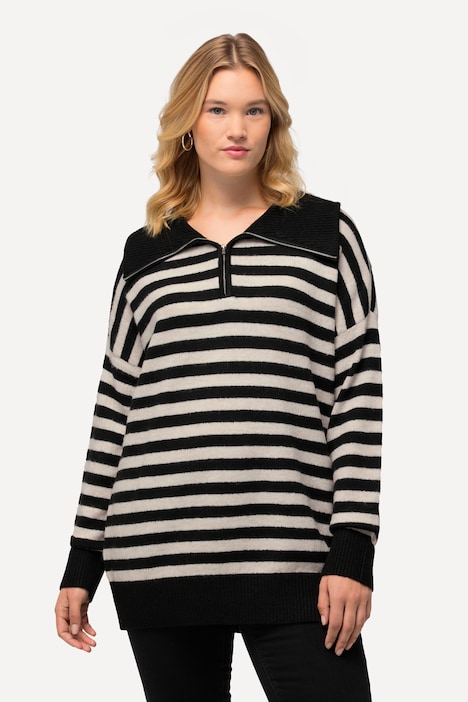 Striped Troyer Collar Sweater | Sweater | Sweaters