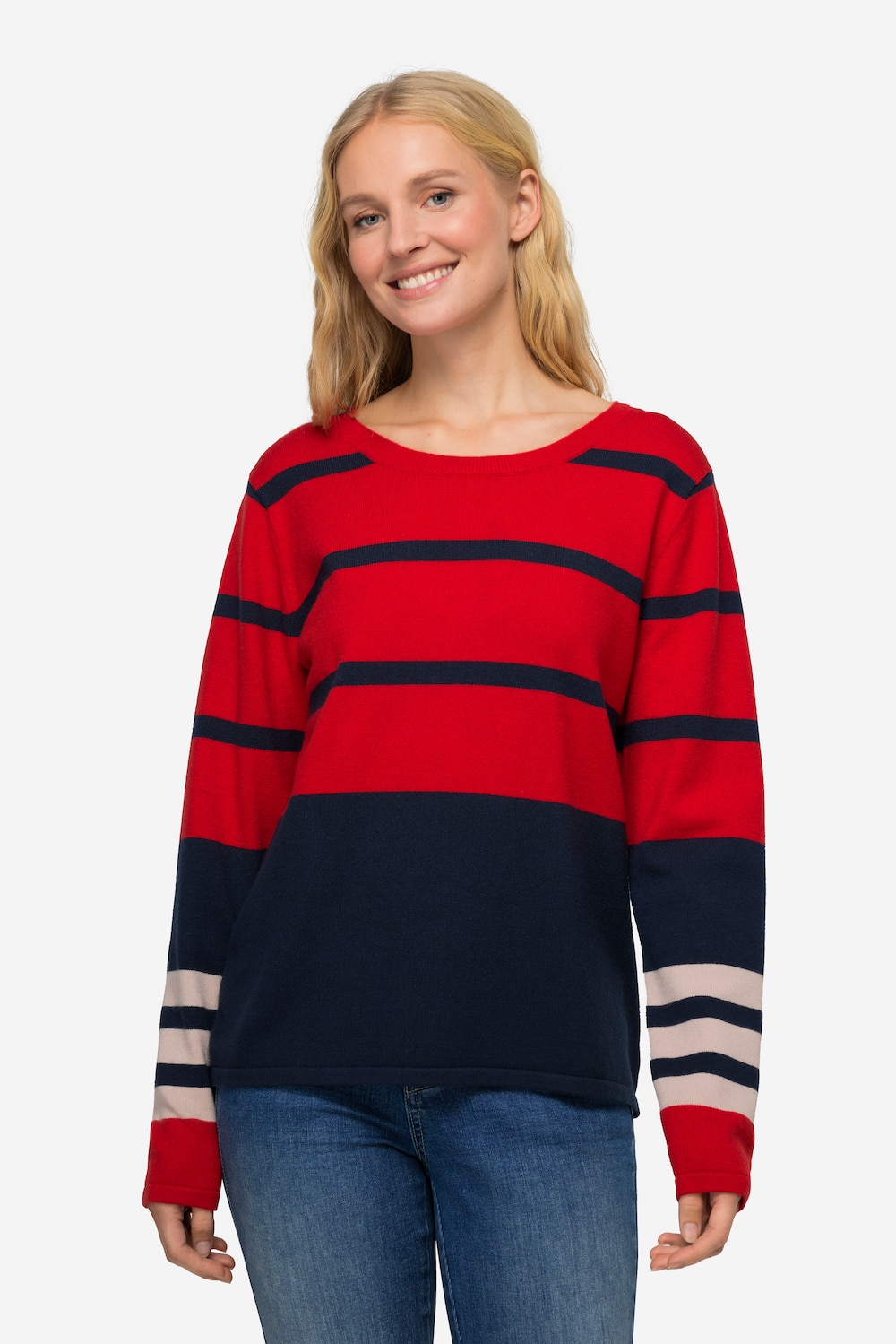 Große Größen Pullover, Damen, blau, Größe: XL, Viskose/Synthetische Fasern/Polyester, LAURASON