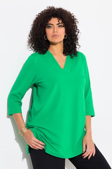 Stretch A-Line 3/4 Sleeve Knit Top