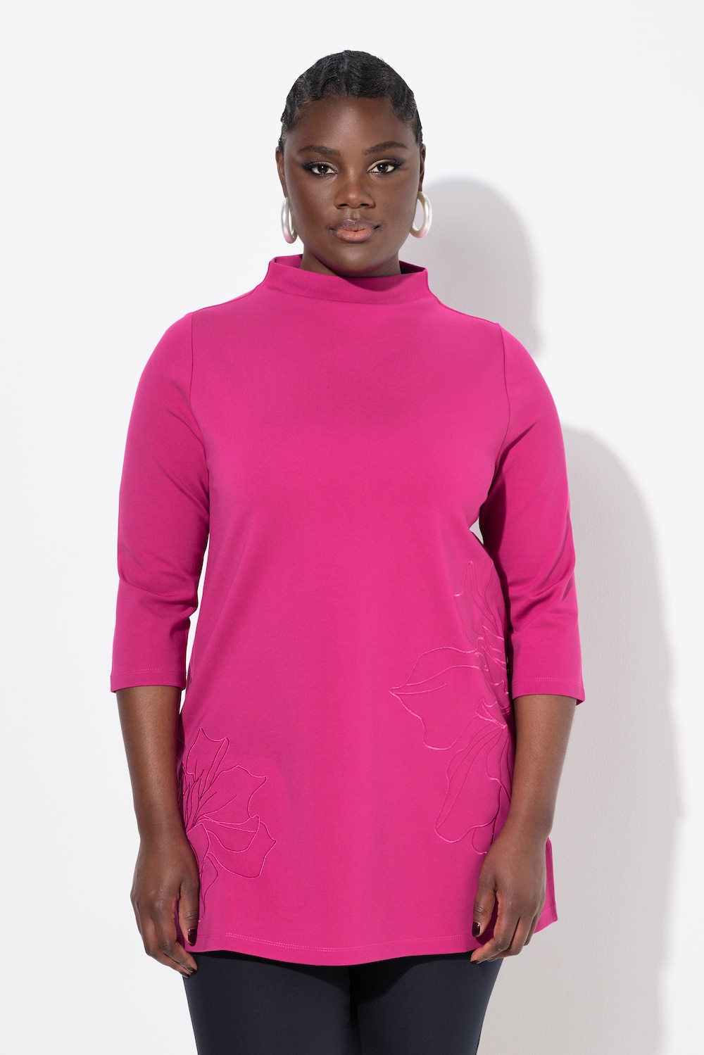 Große Größen Sweatshirt, Damen, rosa, Größe: 42/44, Viskose/Synthetische Fasern, Ulla Popken