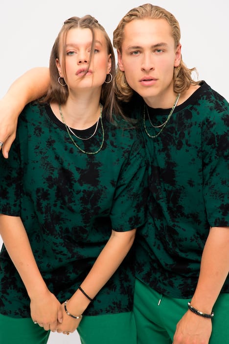 T-Shirt, oversized, Batik, Rundhals, Halbarm, Unisex