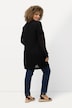 Long-Strickjacke, Netz-Optik, offene Form, V-Ausschnitt