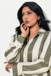 Chemisier à manches longues, col chemise et larges rayures bicolores